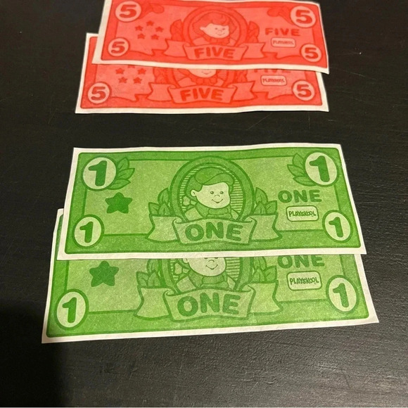 Vintage Playskool REPLACEMENT Play Store Cash Register Money Bills Dollars - Picture 2 of 4